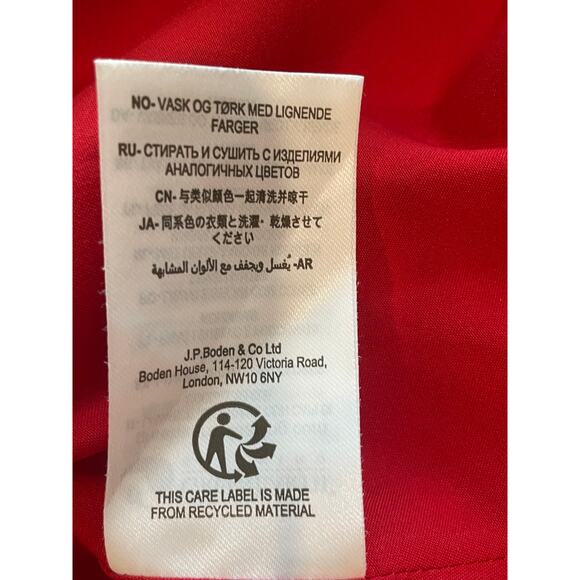 BODEN Red Floral Dress – Size 12R – Side Zip – Fully Lined – EUC - Picture 7 of 7